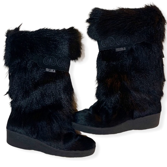 Tecnica Shoes - Tecnica Black Fur Boots Size 8 1/2